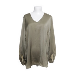 Free/Quent | Olijfgroene Zijden Blouse