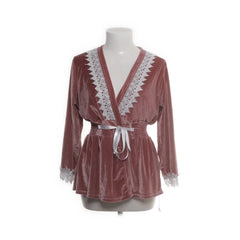 Dennis Maglic | Roze Fluwelen Kanten Kimono