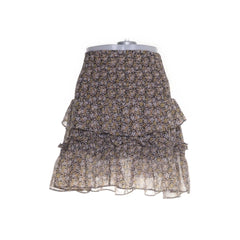 Co'Couture | Bruine bloemenprint ruche rok