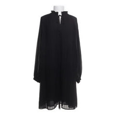 Ellos | Zwarte Chiffon Jurk met Kraag