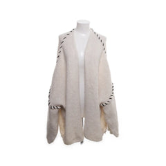 Cardigan | Beige Wollen Poncho