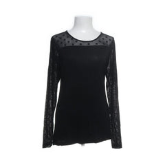 Soya concept | Zwart shirt met stippen en kanten mouwen