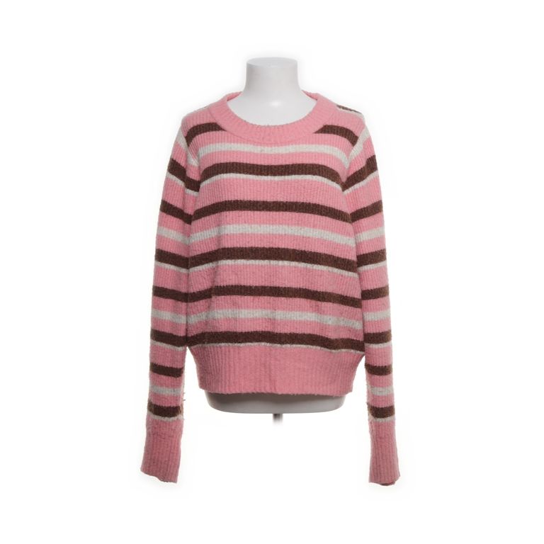 Monky | Roze en bruine gestreepte trui