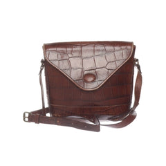 Bruine Krokodillenleer Crossbody Tas