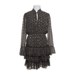 IVIVI | Zwarte bloemenjurk met ruffles