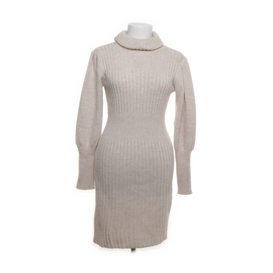 Beige - Jurk met col