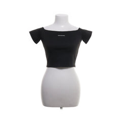 Calvin Klein Jeans | Zwart cropped schouderloos topje
