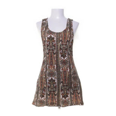 Motel | Bruine paisley jurk