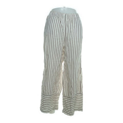 Oysho | Beige gestreepte linnen broek