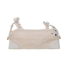 Beige canvas schoudertas