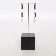 Stella Green | Goud, Wit - Oorbellen