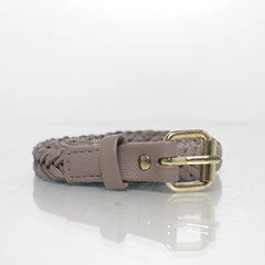 Grijze Gevlochten Leren Riem