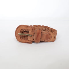 Bruine Gevlochten Leren Riem