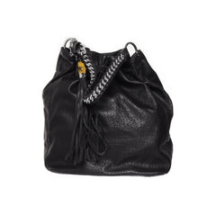 Zwarte Leren Bucket Tas