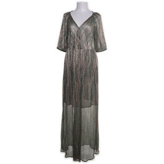 See U Soon | Metallic Geplooide Maxi-jurk