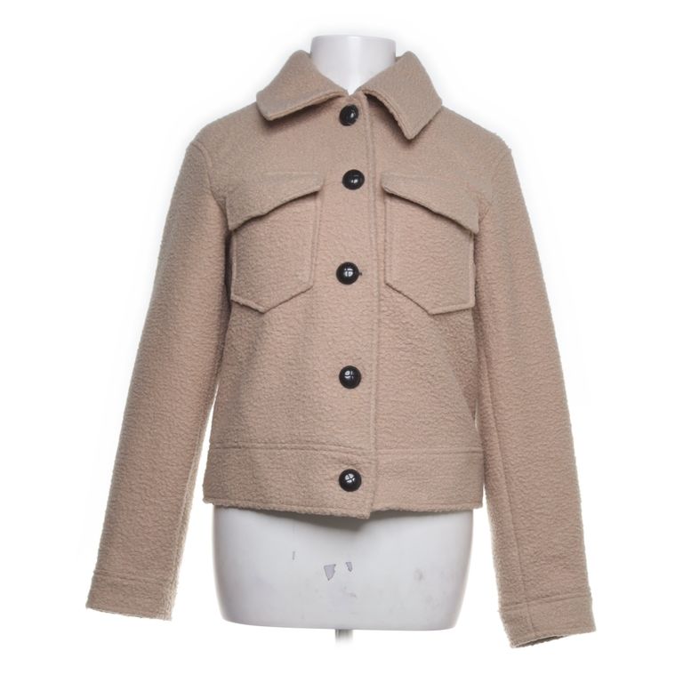 Pieces | Beige jas met opgestikte zakken