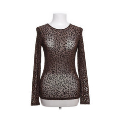 Guts & Gusto | Bruine luipaard mesh top