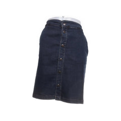 Dobber | Donkerblauwe denim knoop-rok