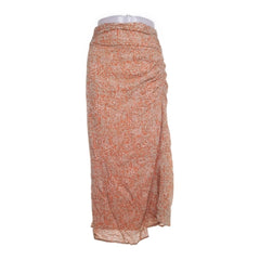 Second Female | Oranje bloemenprint wikkelrok