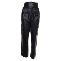 The Fashion Fraction x NA-KD | Zwarte Leren Broek