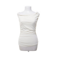 NA-KD | Witte gedrapeerde mouwloze top