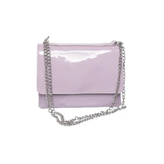 Monki | Lila lakleren schoudertas met ketting