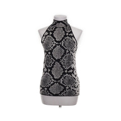 Zara Knit | Grijze slangenleer haltertop