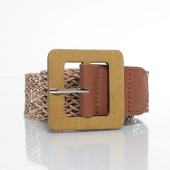 Riem | Beige gevlochten riem