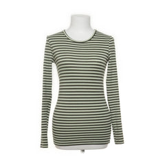 Pieces | Gestreepte groene longsleeve