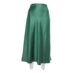 Ichi | Groene Satijnen Midi-rok