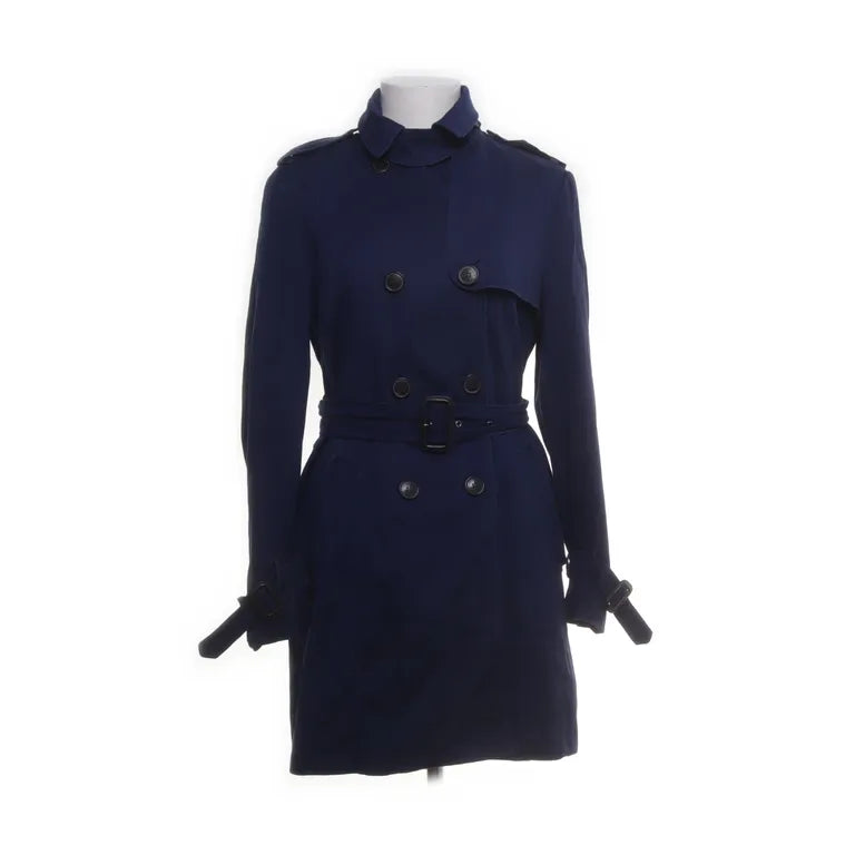 Zara | donkerblauwe stoffen trenchcoat met ceintuur