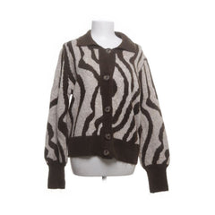 Stories | Bruine cardigan met zebraprint