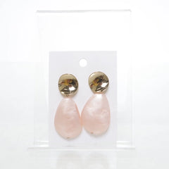 Roze Kwarts Druppel Oorbellen