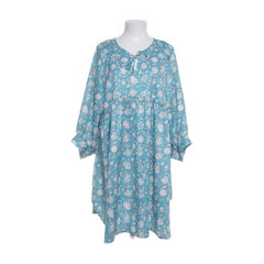 Wit, Turquoise - Jurk