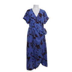 Monki | Blauwe Overslagjurk met Print