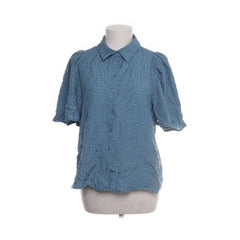 Selected Femme | Blauwe pofmouw blouse