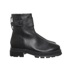 Mhny | Zwarte Leren Enkellaars