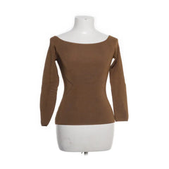H&M | Bruine off-shoulder top met lange mouwen
