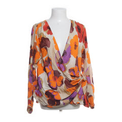 Anne | Oranje, Meerkleurig - Wikkelblouse