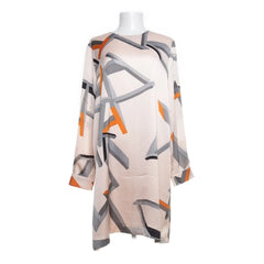 Dagmar | Beige Geometrische Tuniekjurk