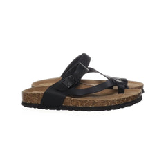 Cruz | Zwarte Leren Teenslippers