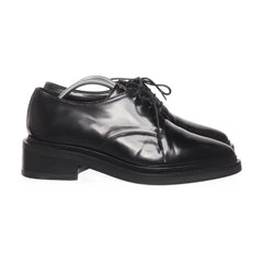 No Studio | Zwarte Leren Veterschoenen