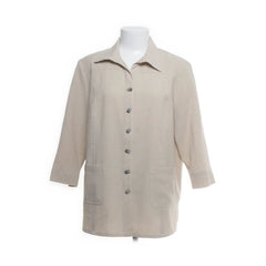 Les Essentiels de Daxon | Beige Knopen Overhemd Jas