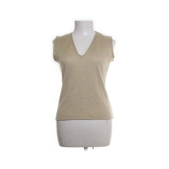 Polarn O. Pyret | Beige mouwloze V-hals top