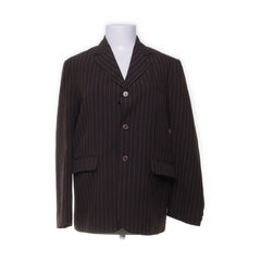 Blazer | Bruine gestreepte colbert