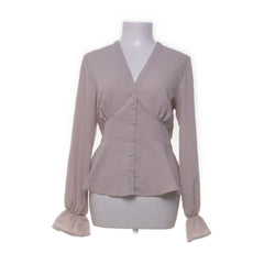 Bubbleroom | Beige peplum blouse
