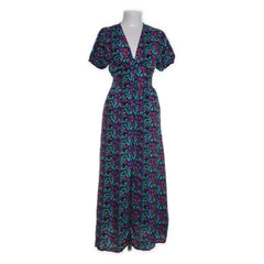 Flow | Blauw Bloemen Maxi-jurk