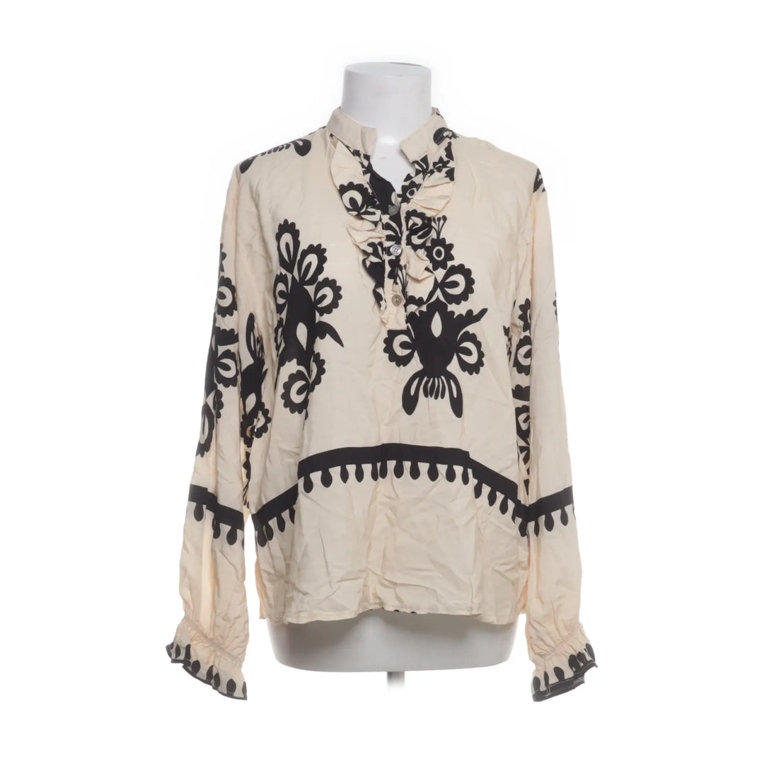 Marta | Beige, Zwart - Blouse
