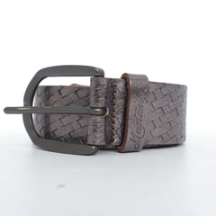 Grijze Gevlochten Leren Riem