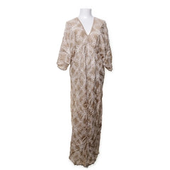 Maxi jurk | Beige Kanten Maxi-Jurk